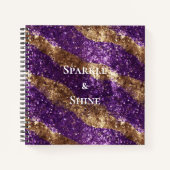 Lila Goldsparkle-Glitzer Notizblock (Vorderseite)