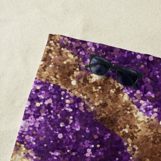 Lila Goldsparkle-Glitzer Strandtuch (Beispiel)