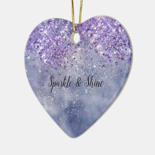 Lila Goldsparkle Keramik Ornament (Links)