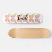 Lila Goldsparkle-Schmetterlinge Personalisiert Skateboard (Horizontal)