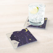 Lila Goldstars des kosmischen Universums personali Glasuntersetzer (Schrägansicht)