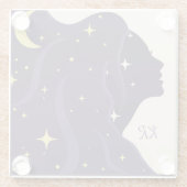 Lila Goldstars des kosmischen Universums personali Glasuntersetzer (Rückseite)