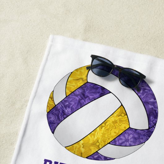 lila Goldteam färbt gürtelförmige Volleyballs Strandtuch (Beispiel)