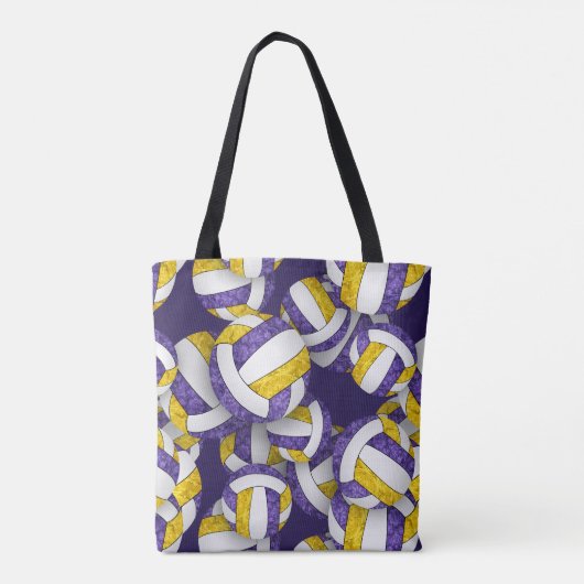 lila Goldteam färbt Volleyballbussname Tasche (Rückseite)