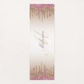 lila Goldtropfen von gummigrigem Monogramm-Glitzer Yogamatte (Vorderseite)