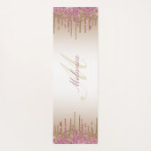 lila Goldtropfen von gummigrigem Monogramm-Glitzer Yogamatte (Rückseite)