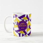lila Goldvolleyball-Mannschaftsfarben Trainingsges Kaffeetasse (Links)