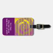 Lila GoldWirbels-Wellen-Zickzack Muster Gepäckanhänger (Vorderseite horizontal)