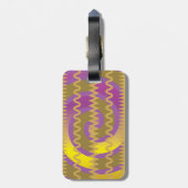 Lila GoldWirbels-Wellen-Zickzack Muster Gepäckanhänger (Rückseite vertikal)
