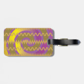 Lila GoldWirbels-Wellen-Zickzack Muster Gepäckanhänger (Rückseite horizontal)