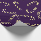 Lila Goldzuckerstange-Feiertags-Muster Geschenkpapier (Ecke)