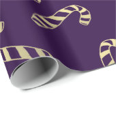 Lila Goldzuckerstange-Feiertags-Muster Geschenkpapier (Rolleneckpunkt)