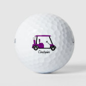 Lila Golf Buggy Design Golfball (Vorderseite)