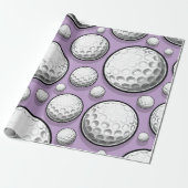 Lila Golf Party Geschenkpapier (Ungerollt)