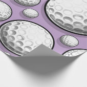 Lila Golf Party Geschenkpapier (Ecke)