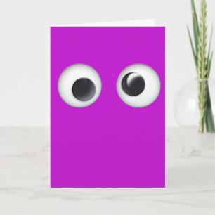 Lila Googly Eyes Happy Birthday Card Karte