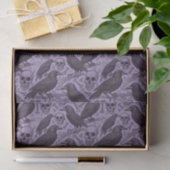 Lila Goth Skull & Raven, Midnight Macabre Seidenpapier (Geschenk)