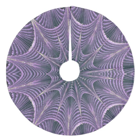 Lila Goth Spiderweb Halloween Fleece Weihnachtsbaumdecke (Vorderseite)