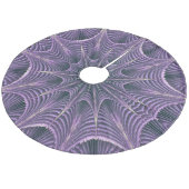 Lila Goth Spiderweb Halloween Fleece Weihnachtsbaumdecke (Schrägansicht)