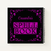 Lila Goth Zauberbuch Personalisiert Notizblock (Rückseite)