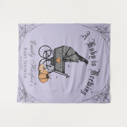 Lila Gothic Baby Braut Babydusche Hintergrund Wandteppich (Vorderseite (Horizontal))