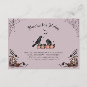 Lila Gothic-Baby-Party Baby Raven Bücher für Baby Begleitkarte