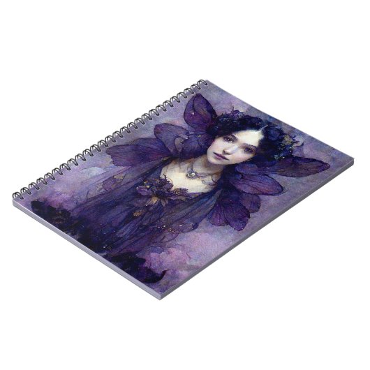 Lila Gothic Fairy Fantasy Art Notebook Notizblock (Linke Seite)
