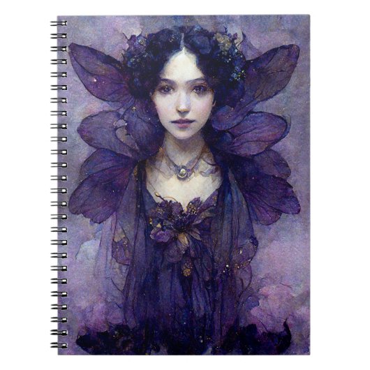 Lila Gothic Fairy Fantasy Art Notebook Notizblock (Vorderseite)