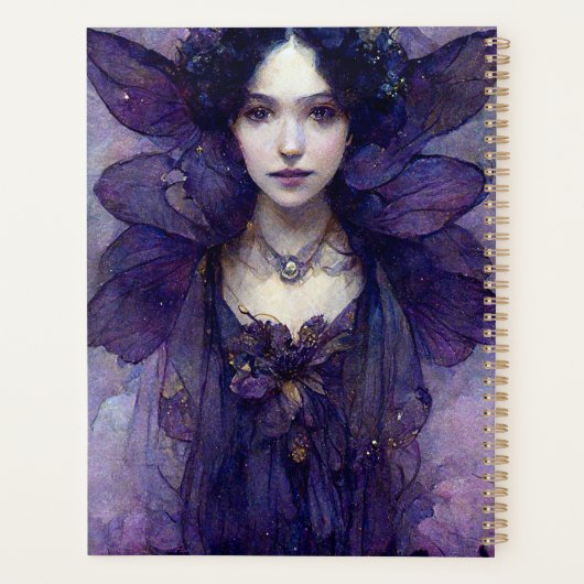 Lila Gothic Fairy Fantasy Art Planner Planer (Rückseite)
