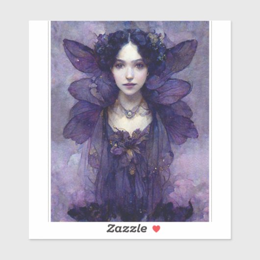 Lila Gothic Fairy Fantasy Art Sticker (Blatt)