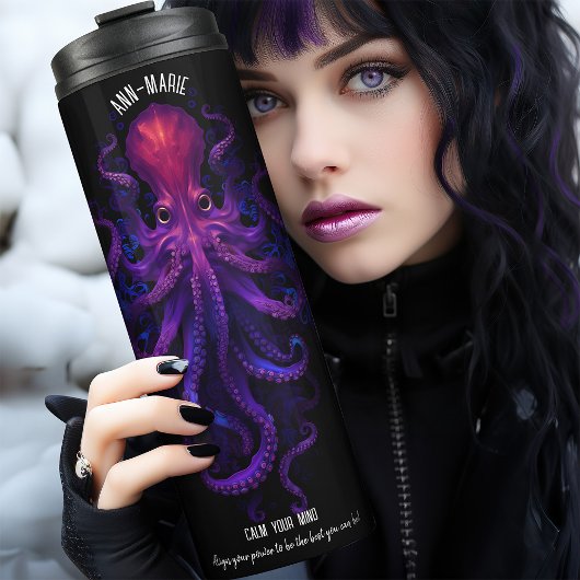 Lila Gothic Kraken Thermal Tumbler Thermosbecher