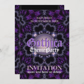 Lila Gothic Moon Themenparty Einladung (Vorne/Hinten)