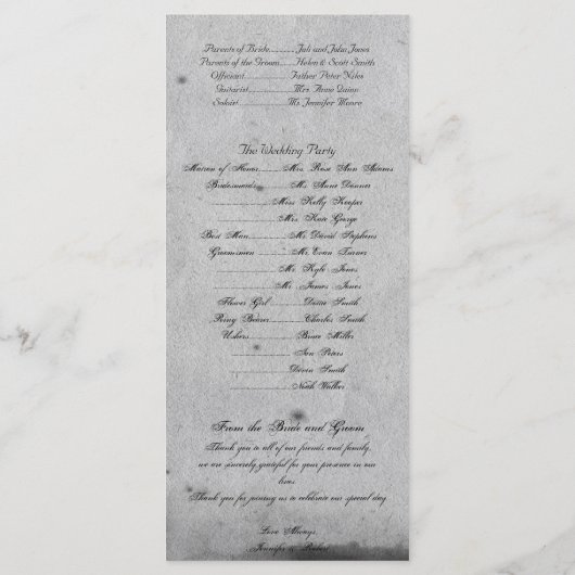 Lila Gothic Owl Posh Hochzeitsprogramm Programm (Rückseite)