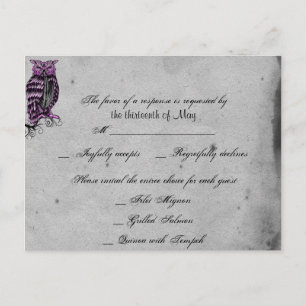 Lila Gothic Owl Posh UAWG Postkarte