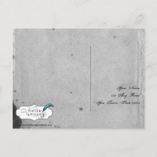 Lila Gothic Owl Posh UAWG Postkarte (Rückseite)