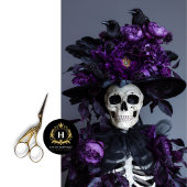 Lila Gothic Raven Skeleton Skull Decoupage Seidenpapier