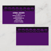 Lila Gothic Skulls Business Card Visitenkarte (Vorne/Hinten)