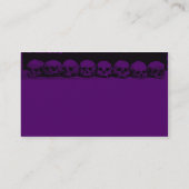 Lila Gothic Skulls Business Card Visitenkarte (Rückseite)