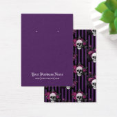 Lila Gothic Skulls Halloween Earring Card (Schreibtisch)