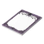 Lila Gothic Spiderweb mit Hängespinnen Notizblock (Rotiert)
