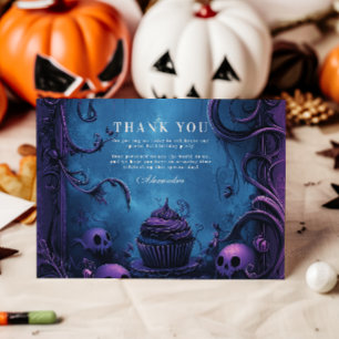 Lila Gothic Spooky 2. Geburtstag Halloween Dankeskarte