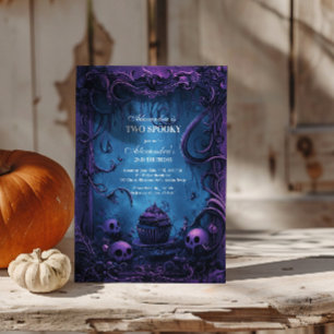 Lila Gothic Spooky 2. Geburtstag Halloween Einladung