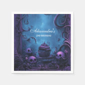 Lila Gothic Spooky 2. Geburtstag Serviette (Vorderseite)