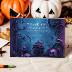 Lila Gothic Spooky ONE Geburtstag Dankeskarte
