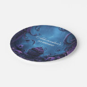 Lila Gothic Spooky ONE Geburtstag Pappteller (Schrägansicht)