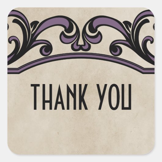 Lila Gothic-Wirbel Danke, Stickers (Vorderseite)