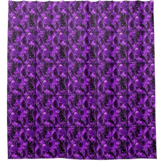 Lila gothisches Osterpattern Duschvorhang (Vorderseite)
