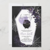 Lila-gotische Bläserdusche Einladung (Vorderseite)