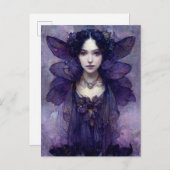 Lila Gotische Fairy Fantasy Kunst, Dichtung und Mu Postkarte (Vorne/Hinten)
