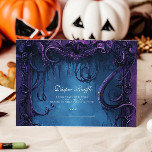Lila Gotische Fantasie Halloween Diapper Raffle Begleitkarte